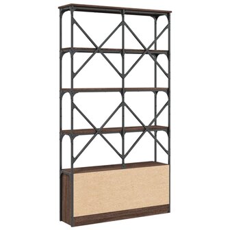 Boekenkast 100x26x180 cm bewerkt hout en metaal bruin eiken 8721012479692 7