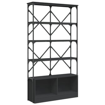 Boekenkast 100x26x180 cm bewerkt hout en metaal zwart 8721012479654 2