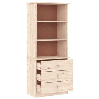 Boekenkast met lades ALTA 60x35x142 cm massief grenenhout 8720845886837 4