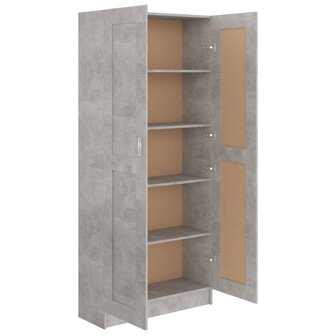 Boekenkast 82,5x30,5x185,5 cm bewerkt hout betongrijs 8720286134184 5