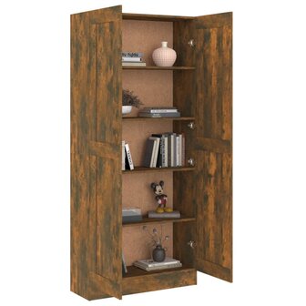 Boekenkast 82,5x30,5x185,5 cm bewerkt hout gerookt eikenkleurig 8720286931790 4