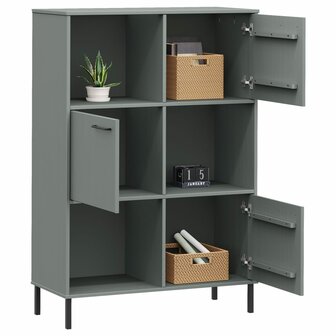 Boekenkast met metalen poten OSLO 90x35x128,5 cm hout grijs 8720845578213 3