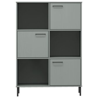 Boekenkast met metalen poten OSLO 90x35x128,5 cm hout grijs 8720845578213 4