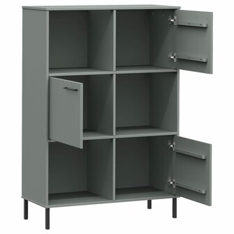 Boekenkast met metalen poten OSLO 90x35x128,5 cm hout grijs 8720845578213 5