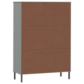 Boekenkast met metalen poten OSLO 90x35x128,5 cm hout grijs 8720845578213 7