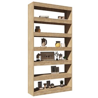 Boekenkast/kamerscherm 100x30x198 cm bewerkt hout sonoma eiken 8720286843888 4