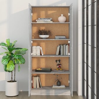 Boekenkast 82,5x30,5x185,5 cm bewerkt hout grijs sonoma eiken 8720286931806 3