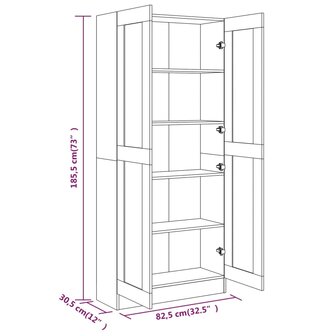 Boekenkast 82,5x30,5x185,5 cm bewerkt hout grijs sonoma eiken 8720286931806 8