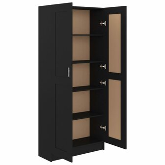 Boekenkast 82,5x30,5x185,5 cm bewerkt hout zwart 8720286134153 4