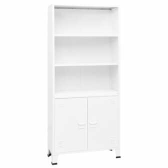 Boekenkast industrieel 80x32x180 cm staal wit 8720286699676 1