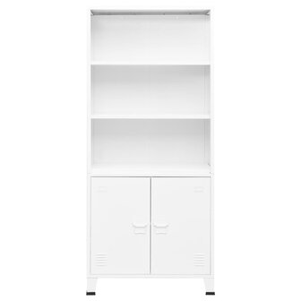 Boekenkast industrieel 80x32x180 cm staal wit 8720286699676 2