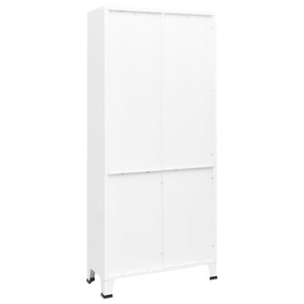 Boekenkast industrieel 80x32x180 cm staal wit 8720286699676 4