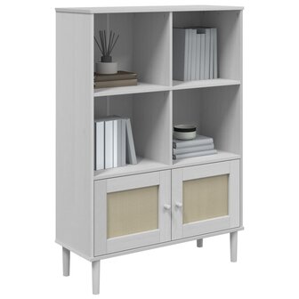 Boekenkast SENJA rattan-look 90x35x130 cm grenenhout wit 8721012134782 3