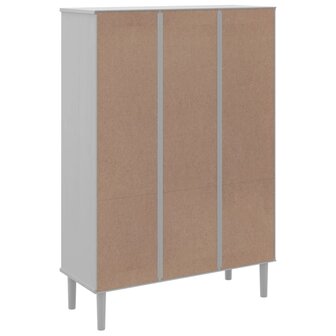 Boekenkast SENJA rattan-look 90x35x130 cm grenenhout wit 8721012134782 8