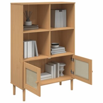 Boekenkast SENJA rattan-look 90x35x130 cm grenenhout bruin 8721012134775 3