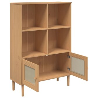 Boekenkast SENJA rattan-look 90x35x130 cm grenenhout bruin 8721012134775 6