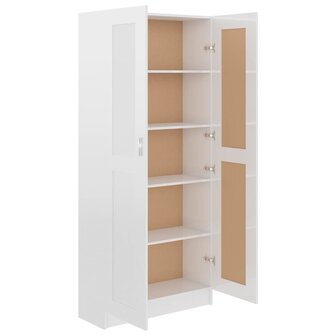 Boekenkast 82,5x30,5x185,5 cm bewerkt hout hoogglans wit 8720286134207 5