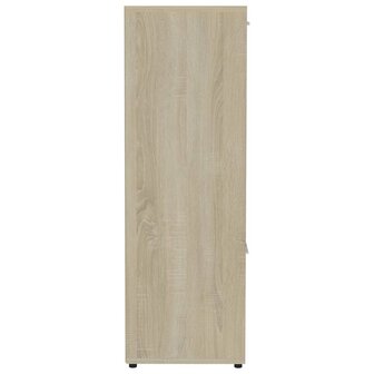 Boekenkast 90x30x90 cm bewerkt hout wit en sonoma eikenkleurig 8720286017296 7