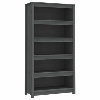 Boekenkast 80x35x154 cm massief grenenhout grijs 8720845556426 2