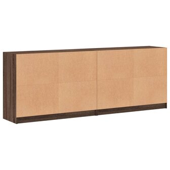 Boekenkast met deuren 204x37x75 cm hout bruineikenkleurig 8721012216273 8