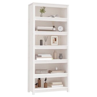 Boekenkast 80x35x183 cm massief grenenhout wit 8720845556464 4