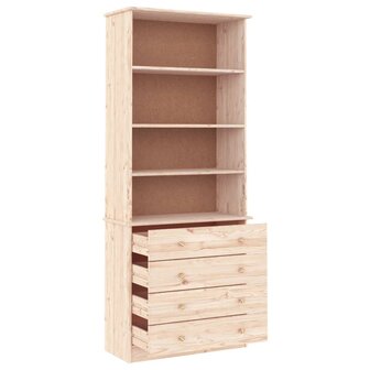 Boekenkast met lades ALTA 77x35x186,5 cm massief grenenhout 8720845886851 4