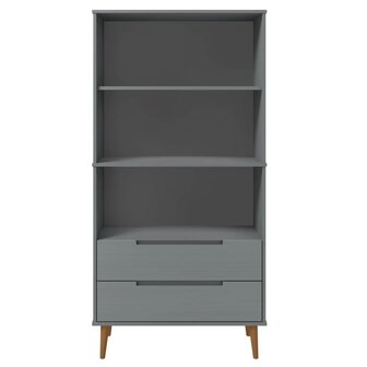 Boekenkast MOLDE 85x35x170,5 cm massief grenenhout grijs 8720845542290 4