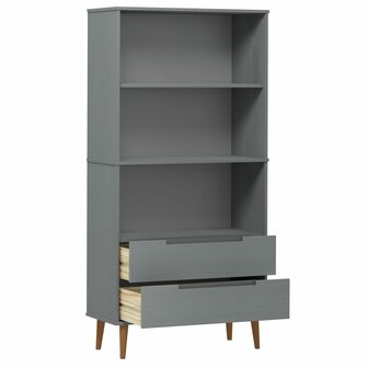 Boekenkast MOLDE 85x35x170,5 cm massief grenenhout grijs 8720845542290 5