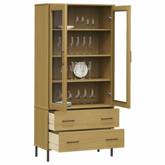 Boekenkast met metalen poten OSLO 85x35x172,5 cm hout bruin 8720845577995 3