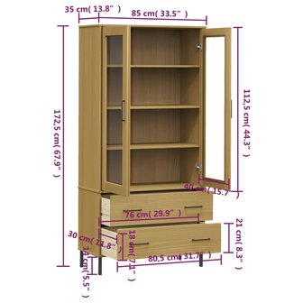 Boekenkast met metalen poten OSLO 85x35x172,5 cm hout bruin 8720845577995 8