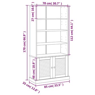 Boekenkast VIGO 85x35x170 cm massief grenenhout 8720845846107 9