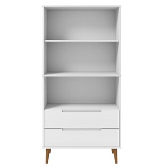 Boekenkast MOLDE 85x35x170,5 cm massief grenenhout wit 8720845542283 4