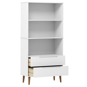 Boekenkast MOLDE 85x35x170,5 cm massief grenenhout wit 8720845542283 5