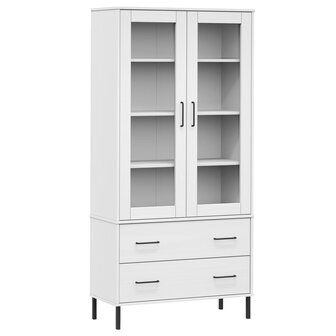 Boekenkast met metalen poten OSLO 85x35x172,5 cm hout wit 8720845578015 2