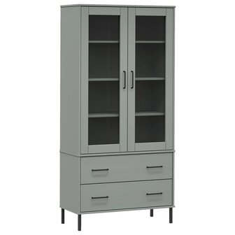 Boekenkast met metalen poten OSLO 85x35x172,5 cm hout grijs 8720845578008 2