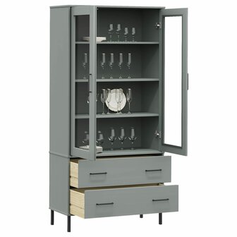 Boekenkast met metalen poten OSLO 85x35x172,5 cm hout grijs 8720845578008 3