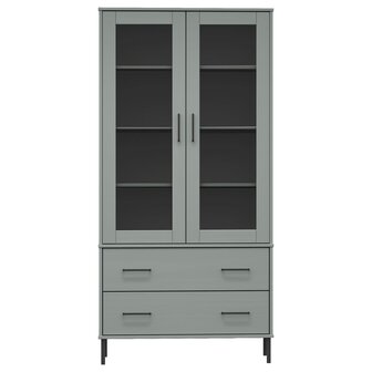 Boekenkast met metalen poten OSLO 85x35x172,5 cm hout grijs 8720845578008 4