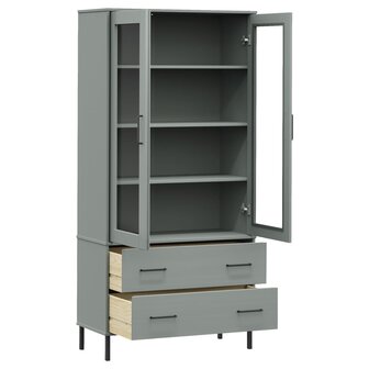 Boekenkast met metalen poten OSLO 85x35x172,5 cm hout grijs 8720845578008 5