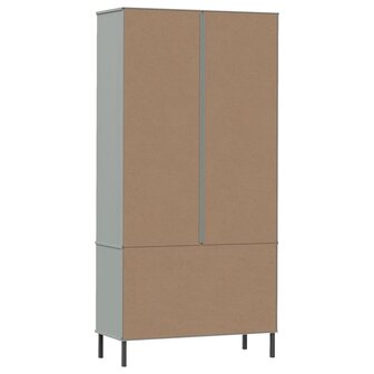 Boekenkast met metalen poten OSLO 85x35x172,5 cm hout grijs 8720845578008 7