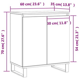 Dressoir 60x35x70 cm bewerkt hout wit 8720845439248 11