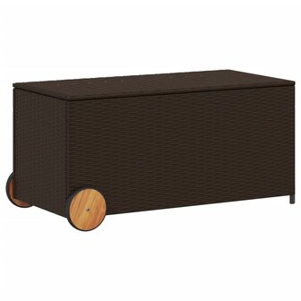 Tuinbox met wielen 190 L poly rattan bruin 8721012243675 2