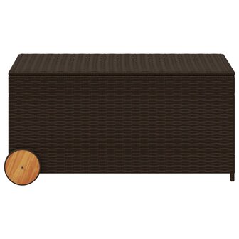 Tuinbox met wielen 190 L poly rattan bruin 8721012243675 4