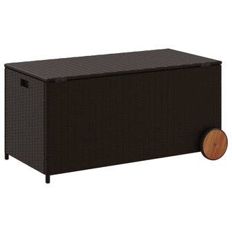 Tuinbox met wielen 190 L poly rattan bruin 8721012243675 6