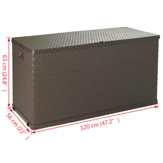 Tuinbox 120x56x63 cm polypropeen rattan bruin 8718475590484 11