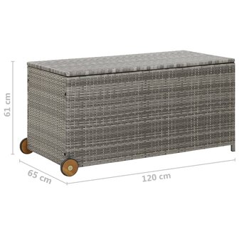 Tuinbox 120x65x61 cm poly rattan lichtgrijs 8720286055113 8