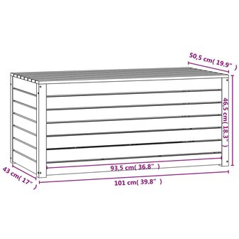 Tuinbox 101x50,5x46,5 cm massief grenenhout grijs 8720845690861 10