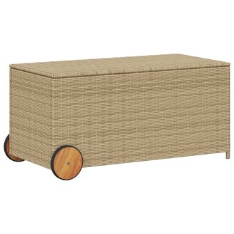 Tuinbox met wielen 190 L poly rattan gemengd beige 8721012243699 2