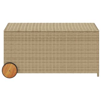 Tuinbox met wielen 190 L poly rattan gemengd beige 8721012243699 4