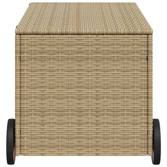 Tuinbox met wielen 190 L poly rattan gemengd beige 8721012243699 5