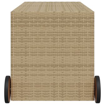 Tuinbox met wielen 283 L poly rattan gemengd beige 8721012243613 5